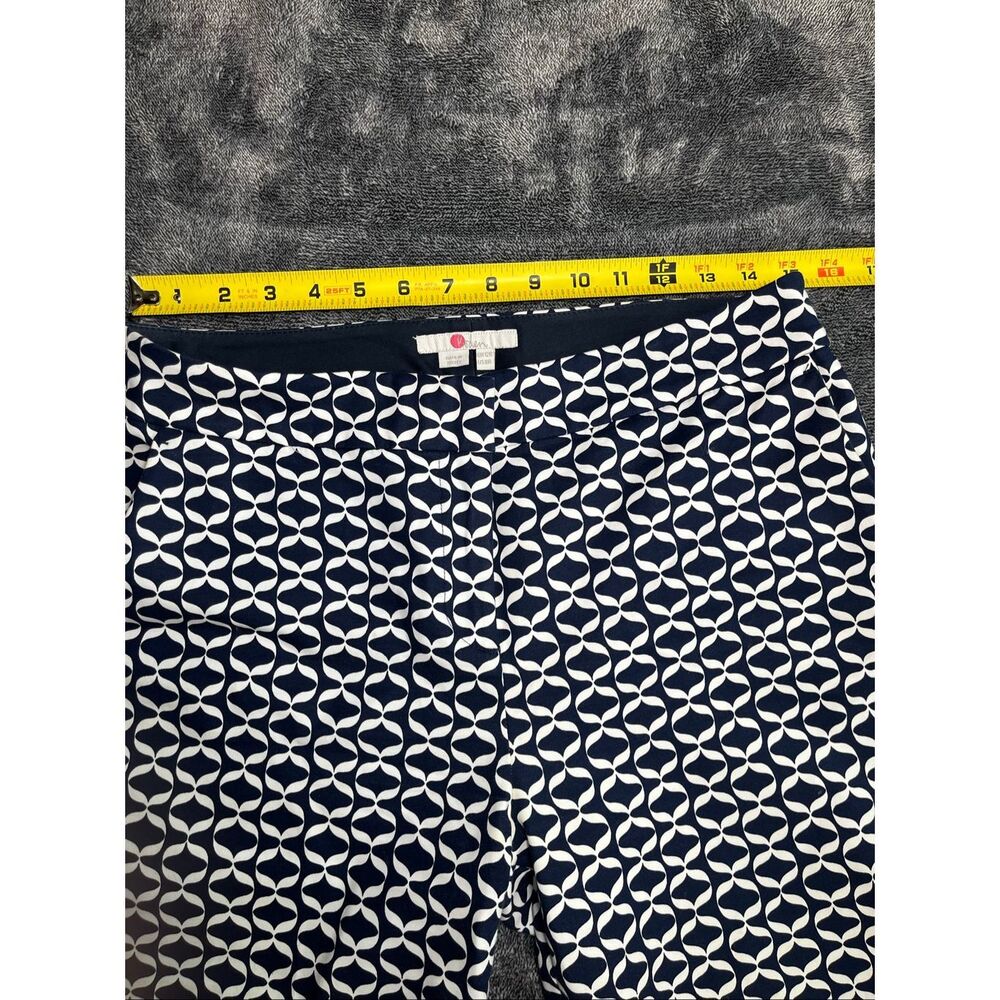 Boden Women’s Navy Blue White Geometric Print Straight Leg Pants Size 8R UK12R - Picture 4 of 9